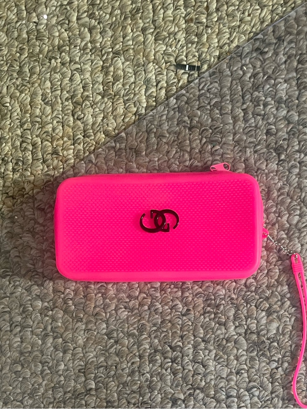 Hot Pink Silicone Wristlet Phone Case with Accent